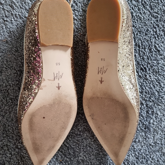Gold glitter party flats Shoes of Prey with Megan Hess size 5.5 - Picture 5 of 6